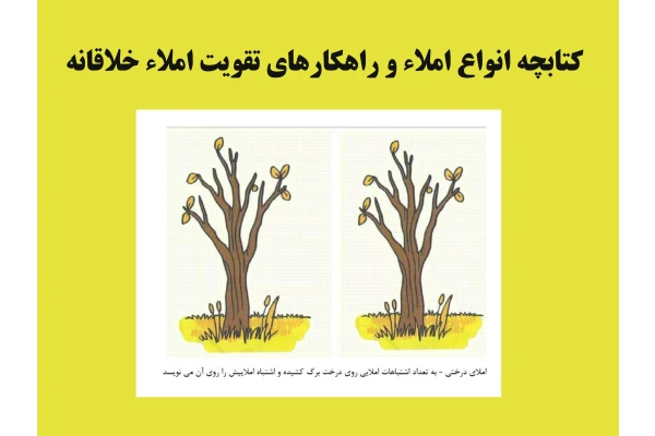 کتابچه انواع املاء و راهکارهای تقویت املاء خلاقانه  قابل استفاده معلمان ومربیان