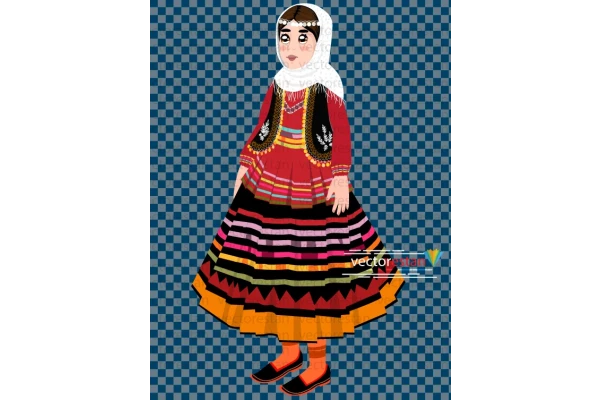 png دختر ایرانی با لباس سنتی شمالی(گیلکی.مازندرانی)