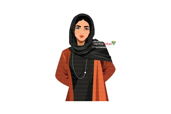 وکتور زن جوان محجبه ایرانی