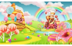 پسز سمنه و بکگراند متن تابستانی رنگین کمان