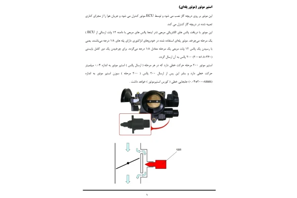 جزوه اصول عملکرد و راهنمای عیب یابی قطعات و سیستم های الکتریکی خودرو استپر موتور (موتور پله ای)