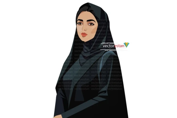 وکتور زن ایرانی چادرمشکی
