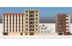 نمای سه بعدی ساختمان مسکونی ایرانی در قالب فایل تری دیمکس