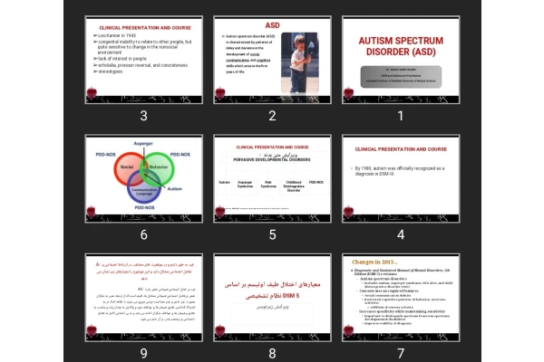 پاورپوینت AUTISM SPECTRUM DISORDER (ASD)