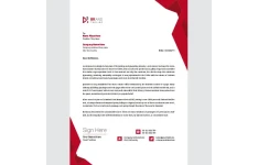 سربرگ شرکت رنگ قرمز