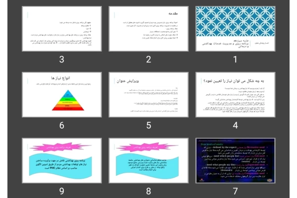 پاورپوینت برنامه ریزی و مدیریت خدمات بهداشتی و درمانی