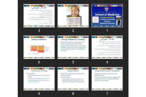 پاورپوینت Principles of Nutrition (metabolism, Energy Balance,  and body Gomposition)