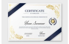 قالب گواهینامه و لوح تقدیر رنگ آبی سفید