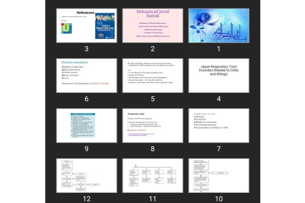 پاورپوینت Upper Respiratory Tract Disorders Related to Colds and Allergy