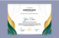 قالب گواهینامه و لوح تقدیر رنگ سبز نارنجی