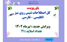 پاورپوینت  کل اصطلاحات تنیس روی میز انگلیسی -فارسی ویرایش جدید : تیرماه 1402         تعداد اسلاید :21
