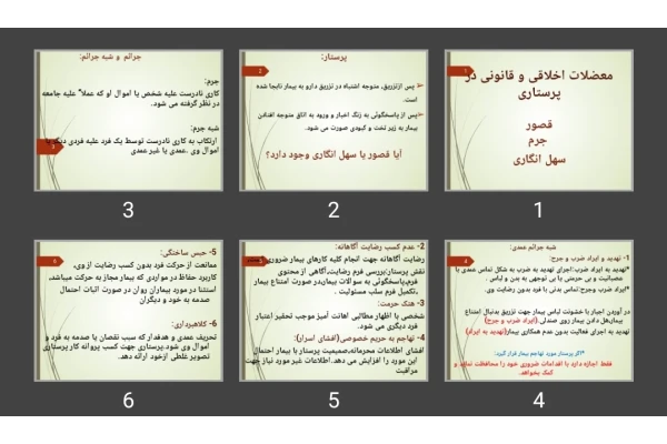 پاورپوینت معضلات اخلاقی و قانونی در پرستاری قصور، جرم و سهل انگاری