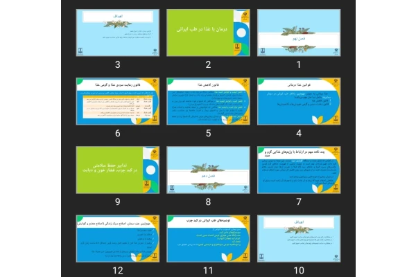 پاورپوینت درمان با غذا در طب ایرانی