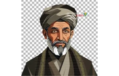 png مرد بزرگسال باپوشش قدیمی عمامه و عبا