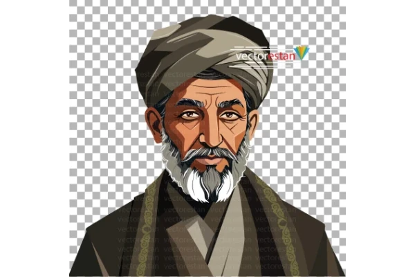 png مرد بزرگسال باپوشش قدیمی عمامه و عبا