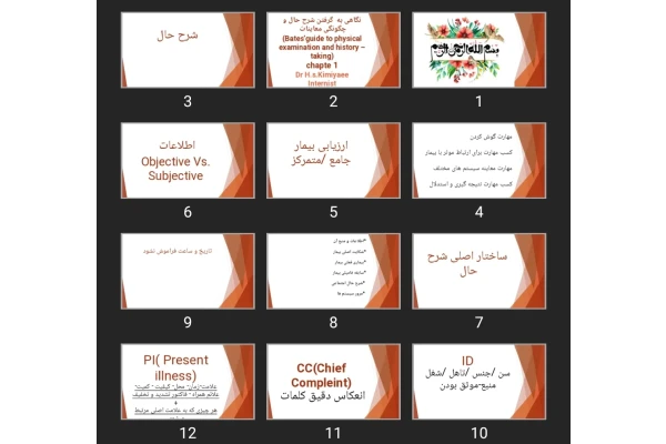 پاورپوینت نگاهی به گرفتن شرح حال و چگونگی معاینات