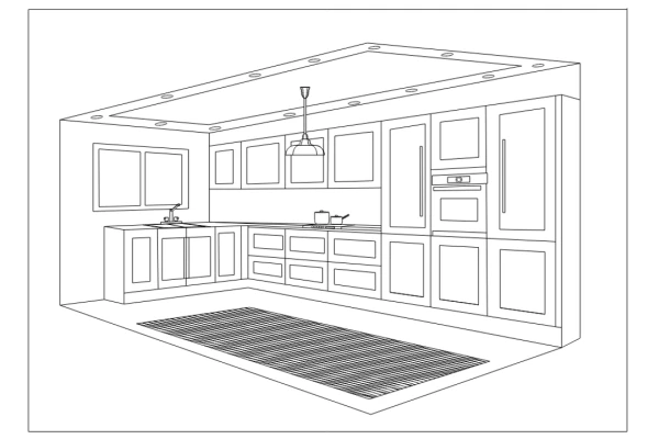 فایل اتوکد پرسپکتیو داخلی اشپزخانه