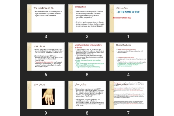 پاورپوینت آرتریت روماتوئید Rheumatoid arthritis (RA)