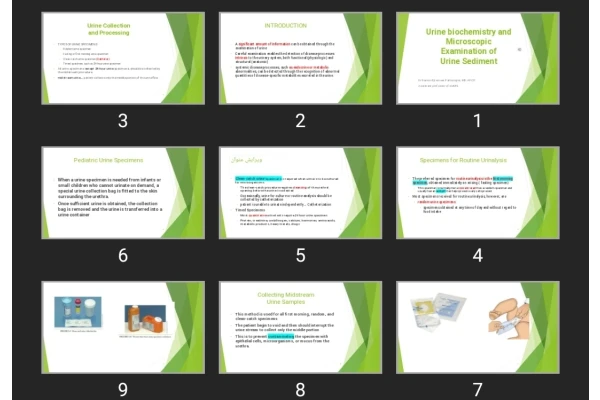 پاورپوینت Urine biochemistry and Microscopic Examination of Urine Sediment