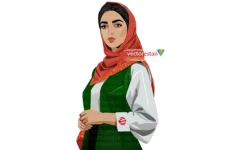 وکتور دخترجوان با لباس طرح پرچم ایران