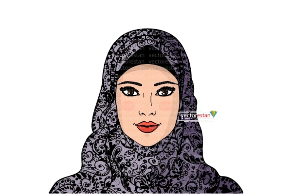 فایل وکتور حجاب و شال و روسری و زن محجبه ایرانی