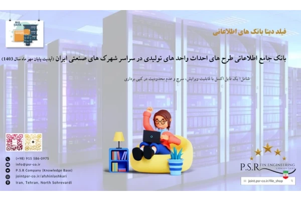 بانک جامع اطلاعاتی طرح های احداث واحد های تولیدی در سراسر شهرک های صنعتی ایران (آپدیت پایان مهر ماه سال 1403)