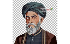 عکس بدون پس زمینه مرد مسن ایرانی قدیمی(عمامه و عبا)