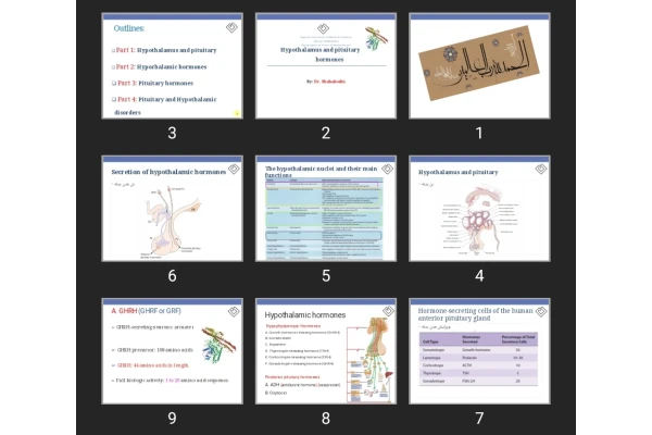 پاورپوینت هورمون های هیپوفیز و هیپوتالاموس Hypothalamus and pituitary gland hormones