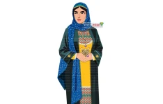 وکتور دختر محجبه با لباس سنتی و محلی ایرانی
