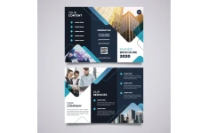 دانلود وکتور بروشور سه لت دو رو شرکتی زیبا با فرمت eps