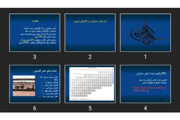 پاورپوینت اثر تنش حرارتی در گاوهای شیری
