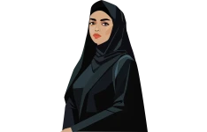 وکتور زن ایرانی باحجاب چادرسیاه