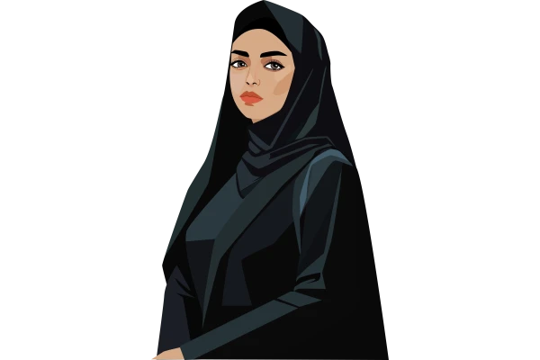 وکتور زن ایرانی باحجاب چادرسیاه