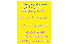 خلاصه کتاب طرح کلی اندیشه اسلامی و قران  از منابع آزمون استخدامی آموزش و پرورش آموزگاری و دبیری