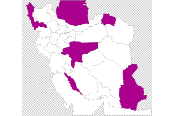 طرح لایه باز نقشه ایران به تفکیک استانی، دریا، دریاچه (PSD)