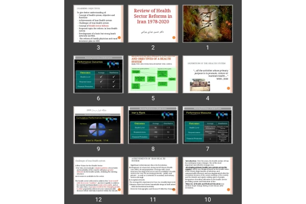پاورپوینتReview of Health Sector Reforms in Iran 1978-2020