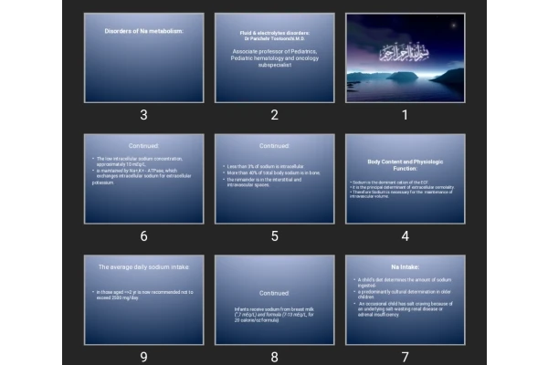 پاورپوینت disorders of water and electrolytes