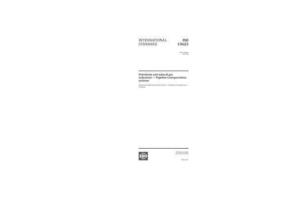 Petroleum and natural gas industries — Pipeline transportation systems iso13623
