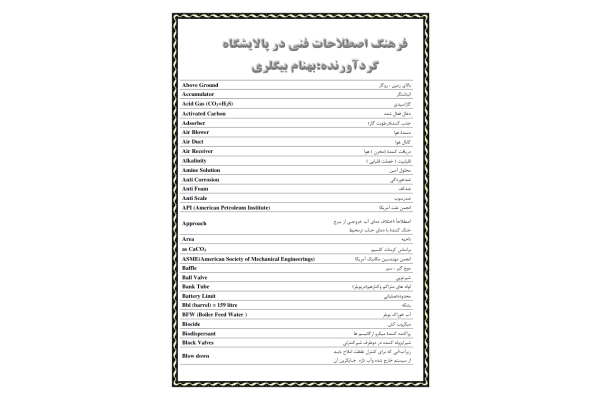 (نسخه کامل)✅           📝جزوه: دیکشنری پالایشگاه              🖊استاد:بهنام بیگلری