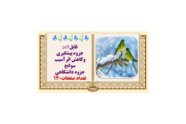 جزوه پیشگیری وکاهش اثرآسیب سوانح جزوه دانشگاهی