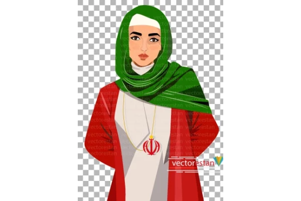 png دخترایرانی و پرچم ایران با هدبند
