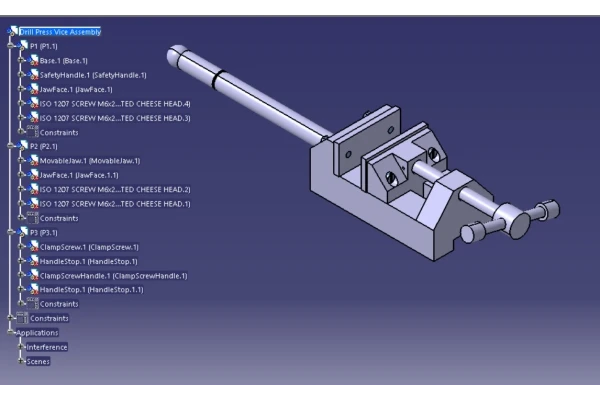 Drill Press Vice Assembly - CATIA