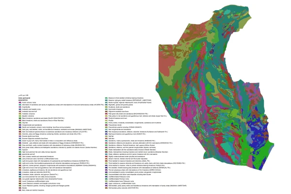 شیپ فایل زمین شناسی تمام شهرهای ایران