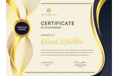 سرتیفیکت و لوح تقدیر طلایی