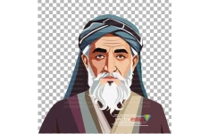 png پیرمردایرانی با عمامه و عبا(پوشش قدیمی)