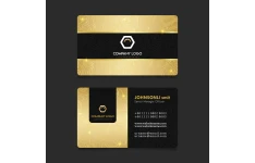 کارت ویزیت عمودی رنگ طلایی