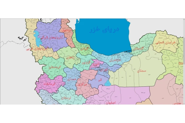 نقشه ایران به تفکیک استان ها و شهرستان ها با زوم نامحدود