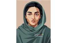 وکتور دخترجوان ایرانی محجبه با شال و روسری