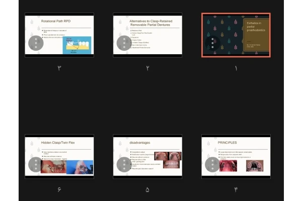 جزوه Esthetic in partial prosthodontics استتیک و کاربرد اتچمنت ها