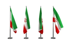 دانلود پرچم لایه باز ایستاده جمهوری اسلامی ایران psd